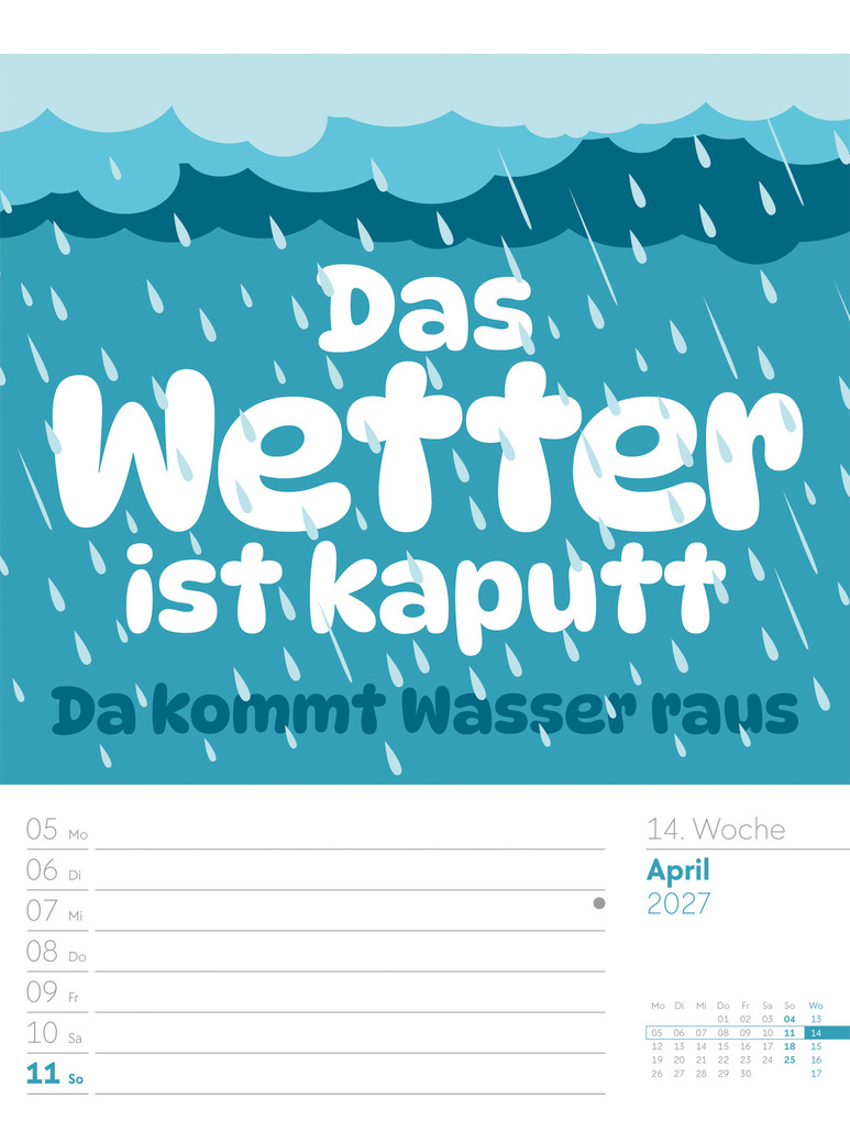 Weitere Ansicht: Klartext Sprüchekalender Wochenplaner 2027 | Ackermann Kunstverlag GmbH