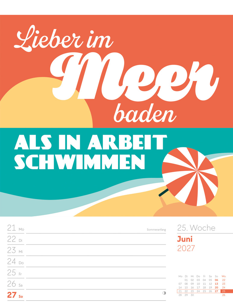 Weitere Ansicht: Klartext Sprüchekalender Wochenplaner 2027 | Ackermann Kunstverlag GmbH