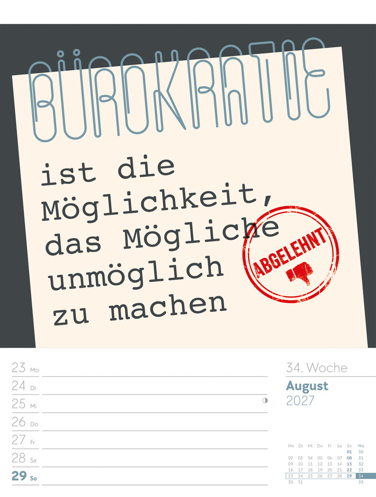 Weitere Ansicht: Klartext Sprüchekalender Wochenplaner 2027 | Ackermann Kunstverlag GmbH