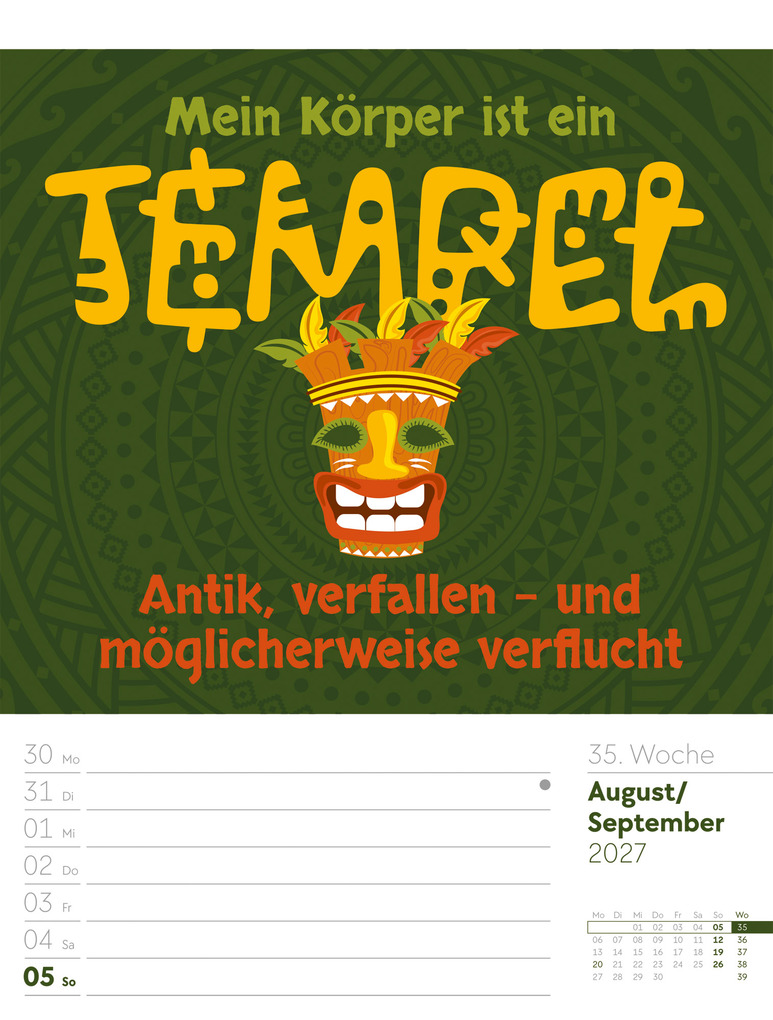 Weitere Ansicht: Klartext Sprüchekalender Wochenplaner 2027 | Ackermann Kunstverlag GmbH