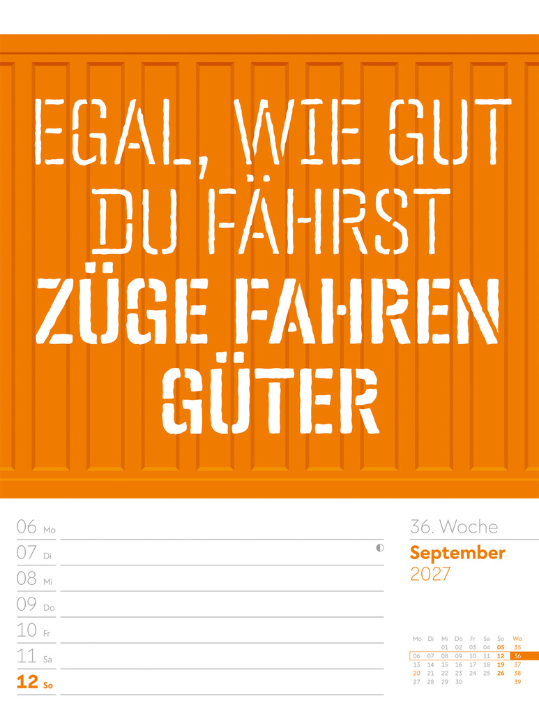 Weitere Ansicht: Klartext Sprüchekalender Wochenplaner 2027 | Ackermann Kunstverlag GmbH
