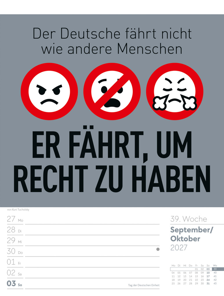 Weitere Ansicht: Klartext Sprüchekalender Wochenplaner 2027 | Ackermann Kunstverlag GmbH