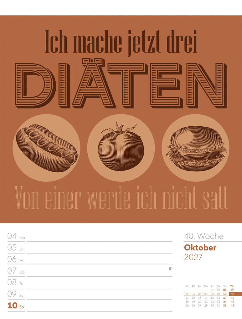 Weitere Ansicht: Klartext Sprüchekalender Wochenplaner 2027 | Ackermann Kunstverlag GmbH