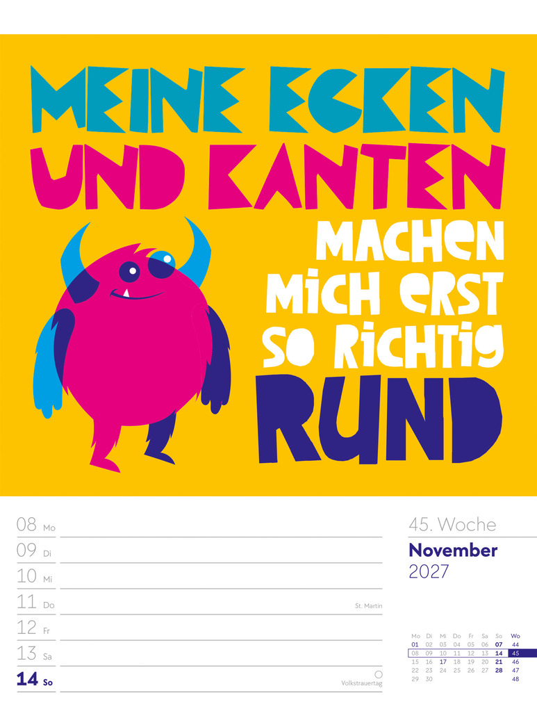 Weitere Ansicht: Klartext Sprüchekalender Wochenplaner 2027 | Ackermann Kunstverlag GmbH