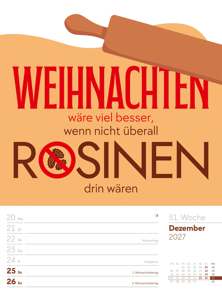 Weitere Ansicht: Klartext Sprüchekalender Wochenplaner 2027 | Ackermann Kunstverlag GmbH