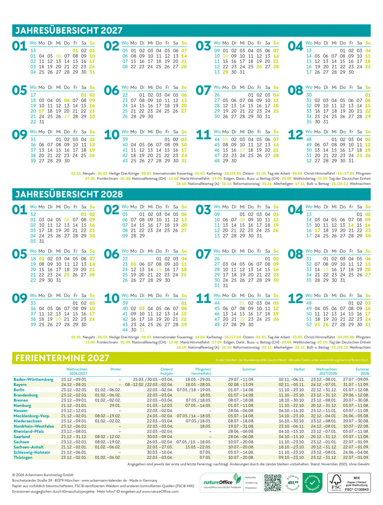 Weitere Ansicht: Klartext Sprüchekalender Wochenplaner 2027 | Ackermann Kunstverlag GmbH