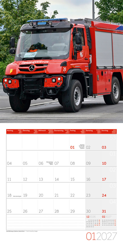 Weitere Ansicht: Feuerwehr Kalender 2027 - 30x30 - Art12 | Ackermann Kunstverlag GmbH
