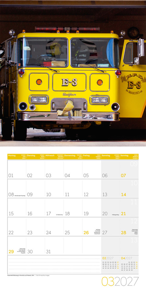 Weitere Ansicht: Feuerwehr Kalender 2027 - 30x30 - Art12 | Ackermann Kunstverlag GmbH