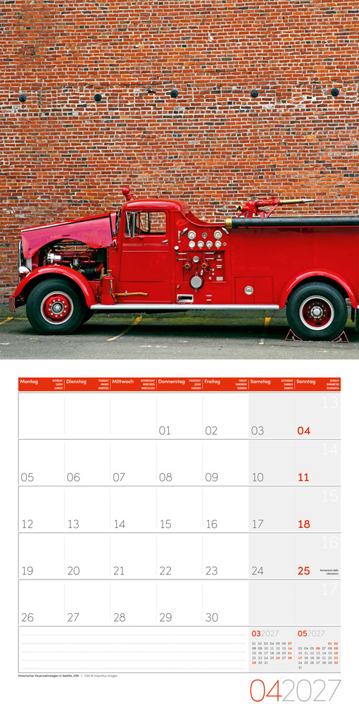 Weitere Ansicht: Feuerwehr Kalender 2027 - 30x30 - Art12 | Ackermann Kunstverlag GmbH