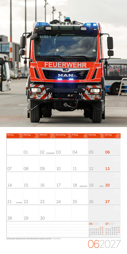 Weitere Ansicht: Feuerwehr Kalender 2027 - 30x30 - Art12 | Ackermann Kunstverlag GmbH
