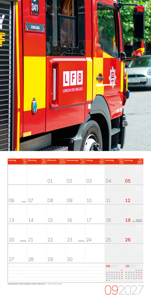 Weitere Ansicht: Feuerwehr Kalender 2027 - 30x30 - Art12 | Ackermann Kunstverlag GmbH