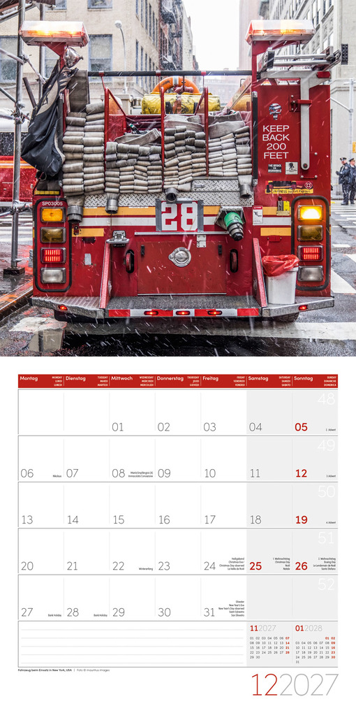 Weitere Ansicht: Feuerwehr Kalender 2027 - 30x30 - Art12 | Ackermann Kunstverlag GmbH
