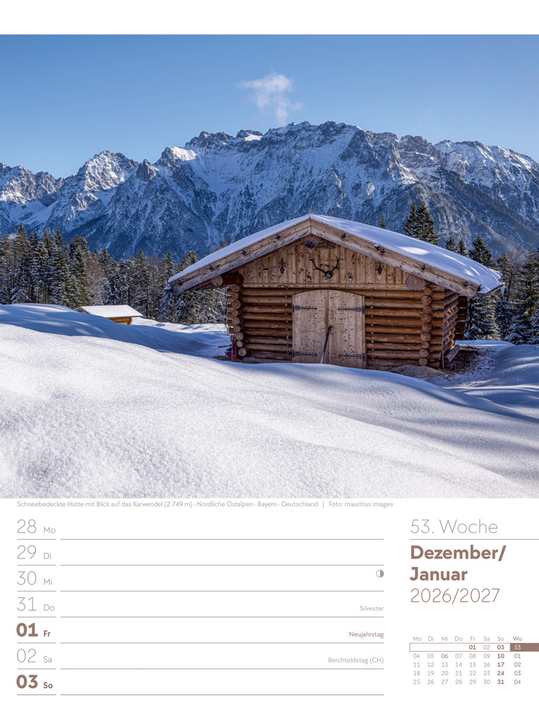 Weitere Ansicht: Faszination Alpenwelt Wochenplaner Kalender 2027 | Ackermann Kunstverlag GmbH