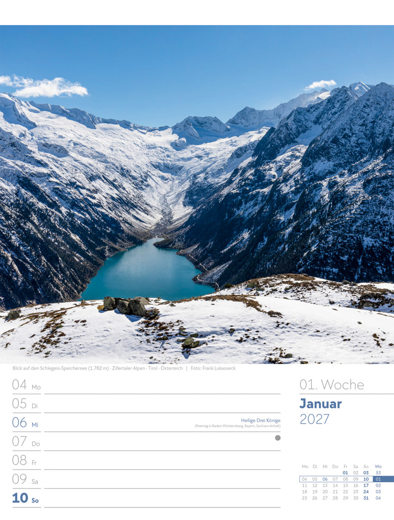 Weitere Ansicht: Faszination Alpenwelt Wochenplaner Kalender 2027 | Ackermann Kunstverlag GmbH