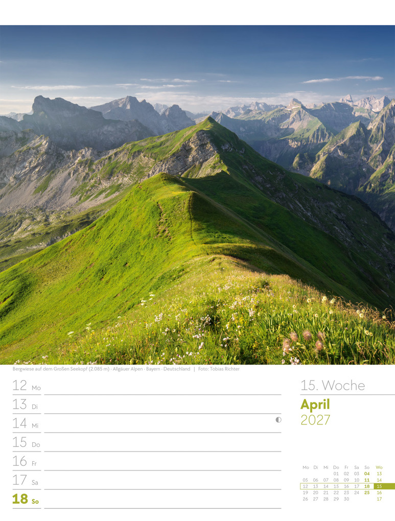 Weitere Ansicht: Faszination Alpenwelt Wochenplaner Kalender 2027 | Ackermann Kunstverlag GmbH