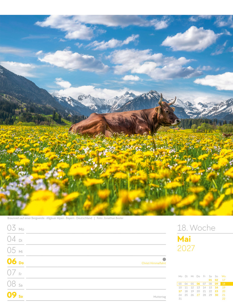 Weitere Ansicht: Faszination Alpenwelt Wochenplaner Kalender 2027 | Ackermann Kunstverlag GmbH