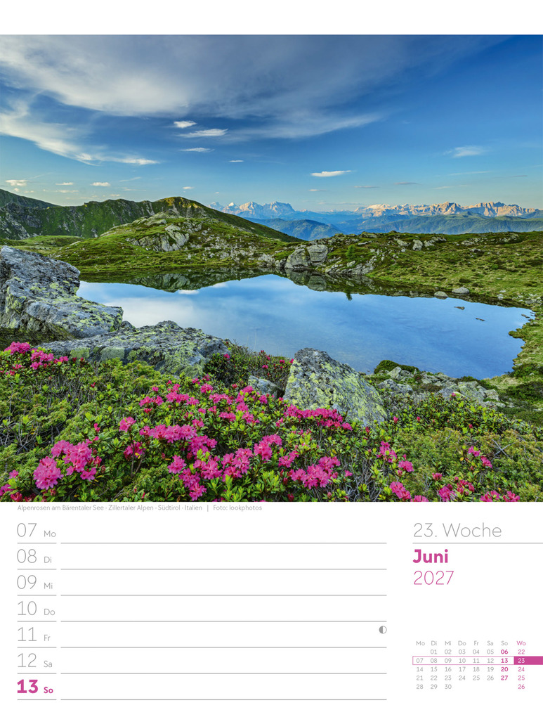 Weitere Ansicht: Faszination Alpenwelt Wochenplaner Kalender 2027 | Ackermann Kunstverlag GmbH