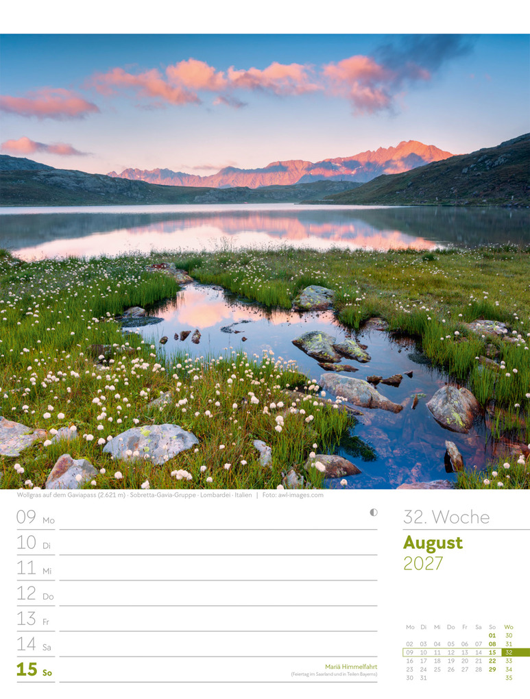Weitere Ansicht: Faszination Alpenwelt Wochenplaner Kalender 2027 | Ackermann Kunstverlag GmbH