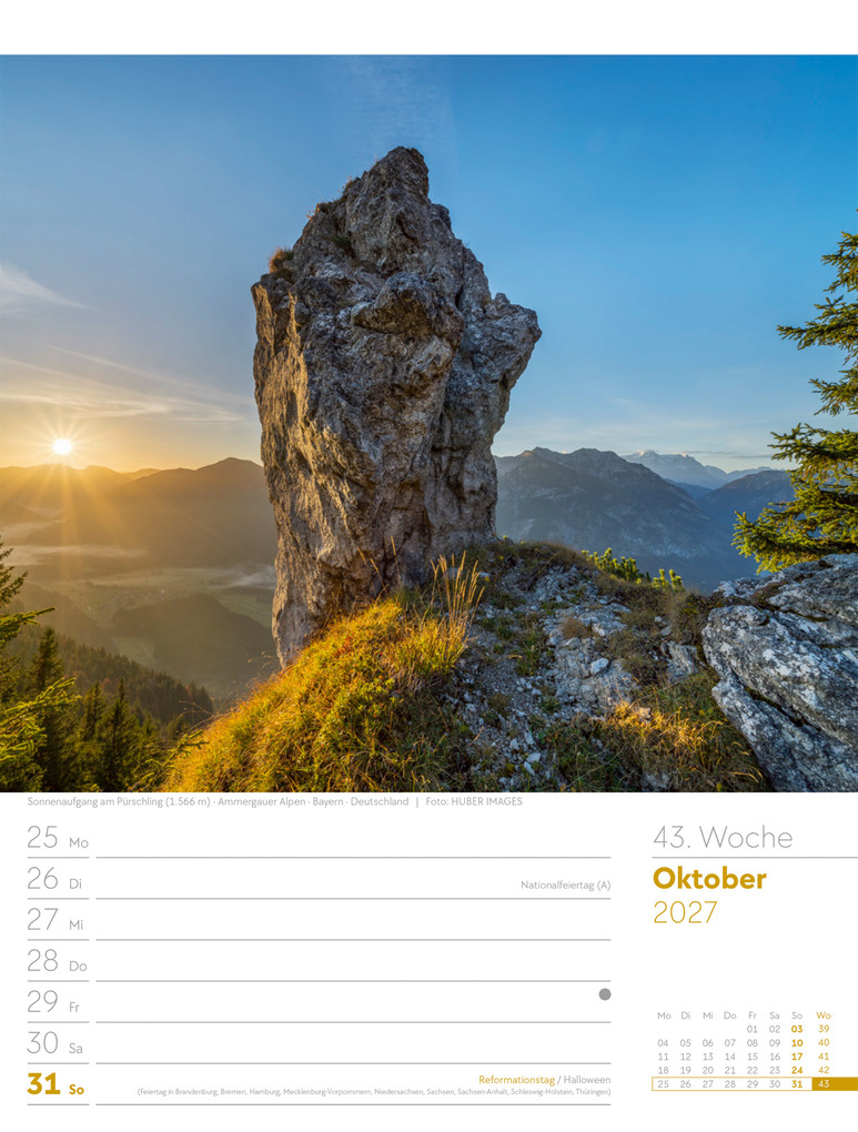 Weitere Ansicht: Faszination Alpenwelt Wochenplaner Kalender 2027 | Ackermann Kunstverlag GmbH