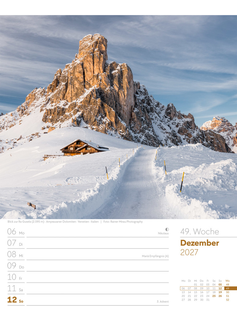 Weitere Ansicht: Faszination Alpenwelt Wochenplaner Kalender 2027 | Ackermann Kunstverlag GmbH