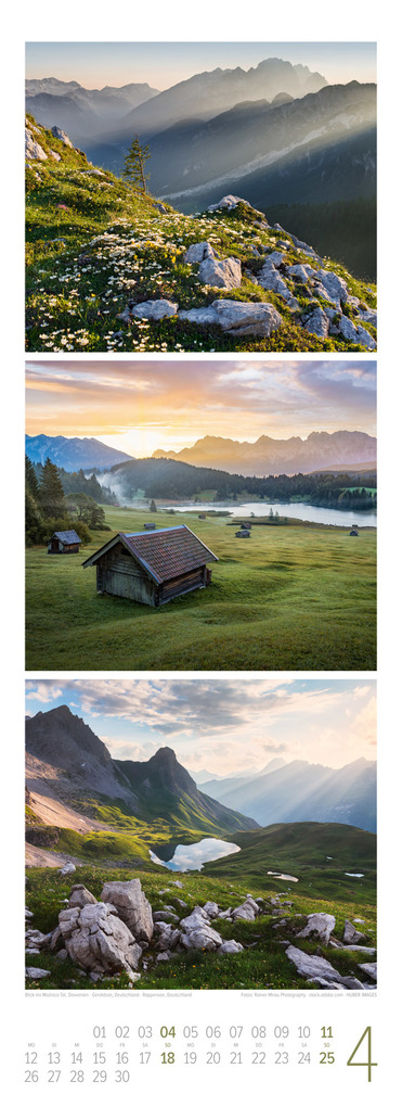 Weitere Ansicht: Bergzeit Triplet-Kalender 2027 | Ackermann Kunstverlag GmbH