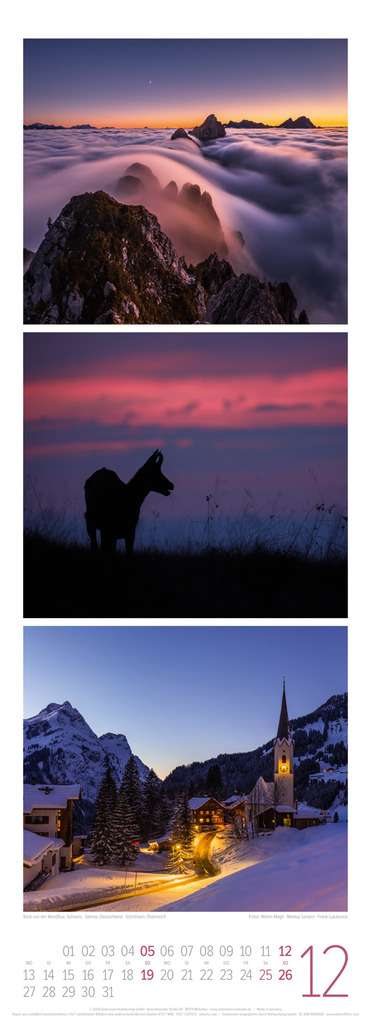 Weitere Ansicht: Bergzeit Triplet-Kalender 2027 | Ackermann Kunstverlag GmbH