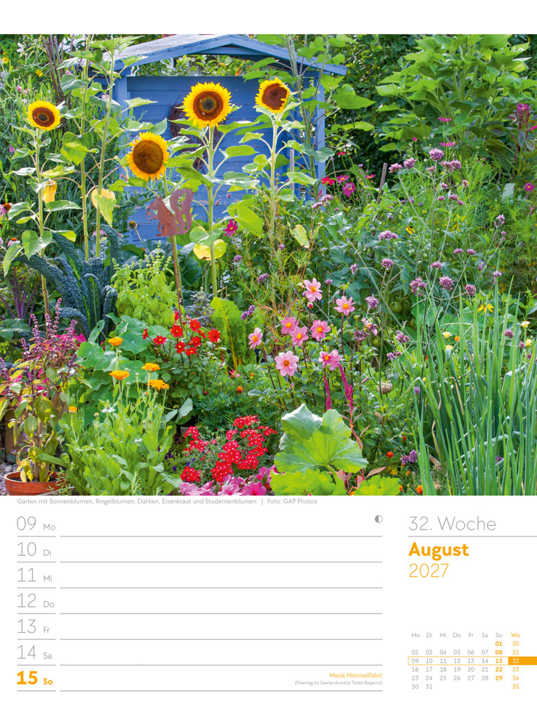 Weitere Ansicht: Gartenglück Wochenplaner Kalender 2027 | Ackermann Kunstverlag GmbH