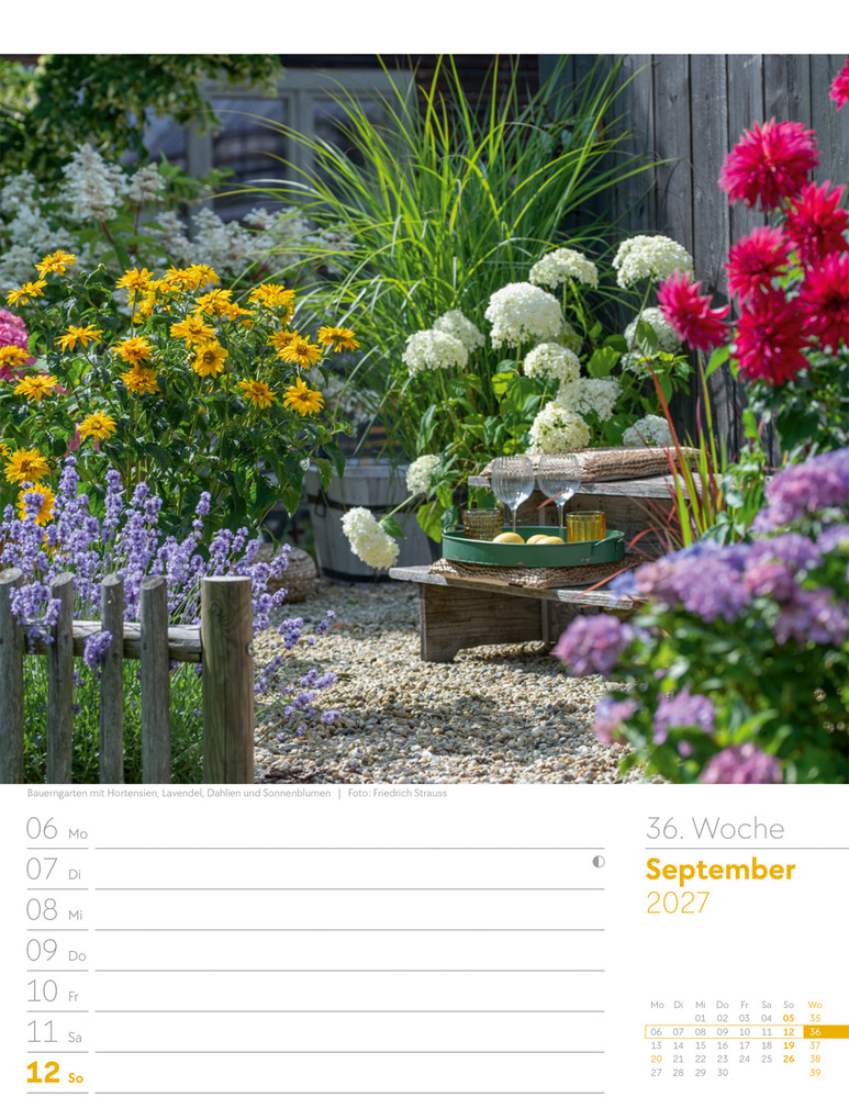 Weitere Ansicht: Gartenglück Wochenplaner Kalender 2027 | Ackermann Kunstverlag GmbH