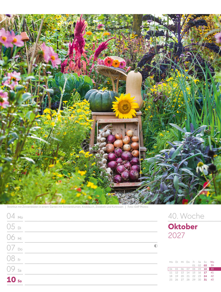 Weitere Ansicht: Gartenglück Wochenplaner Kalender 2027 | Ackermann Kunstverlag GmbH