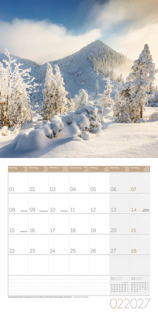 Weitere Ansicht: Alpen Kalender 2027 - 30x30 - Art12 | Ackermann Kunstverlag GmbH