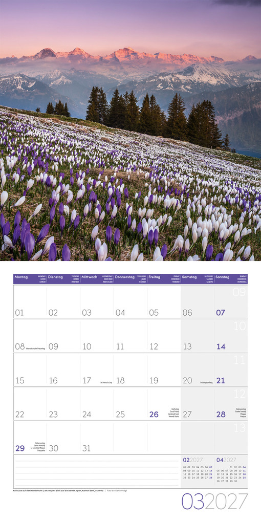 Weitere Ansicht: Alpen Kalender 2027 - 30x30 - Art12 | Ackermann Kunstverlag GmbH