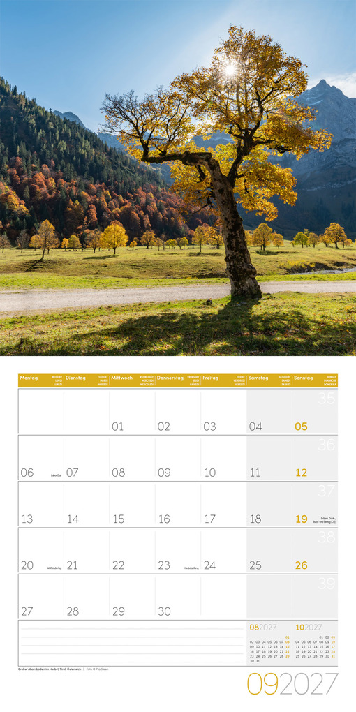Weitere Ansicht: Alpen Kalender 2027 - 30x30 - Art12 | Ackermann Kunstverlag GmbH