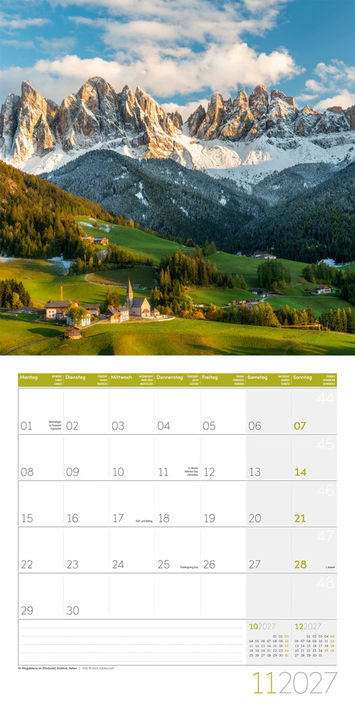 Weitere Ansicht: Alpen Kalender 2027 - 30x30 - Art12 | Ackermann Kunstverlag GmbH