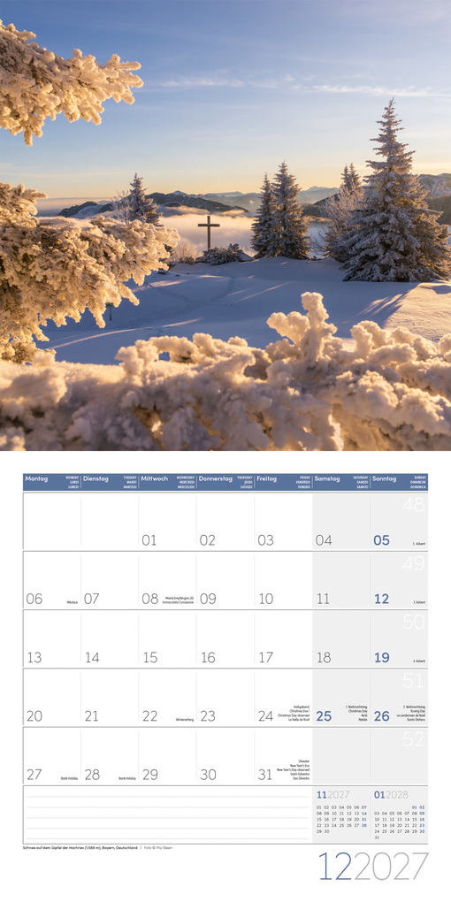 Weitere Ansicht: Alpen Kalender 2027 - 30x30 - Art12 | Ackermann Kunstverlag GmbH