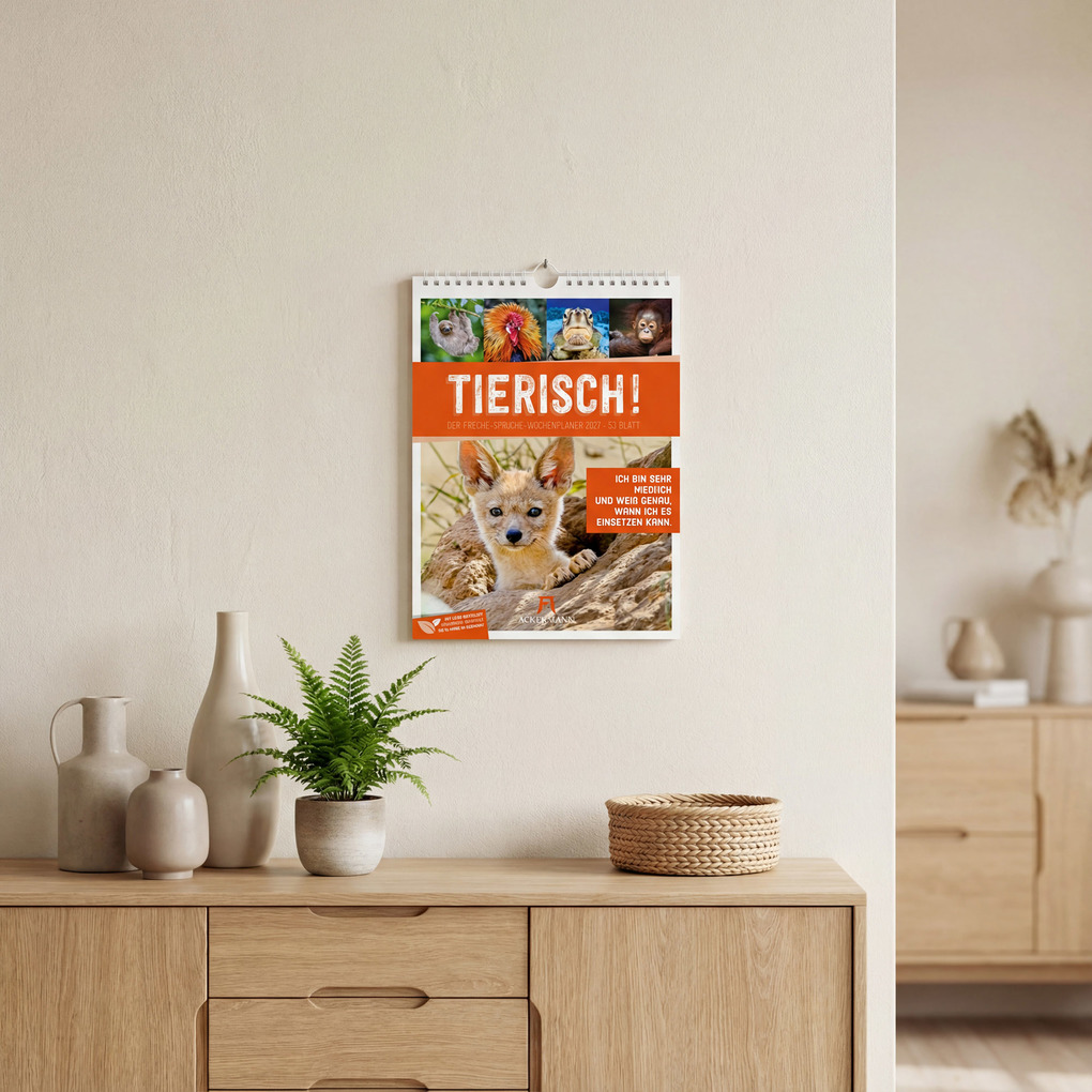 Weitere Ansicht: Tierisch Sprüchekalender Wochenplaner 2027 | Ackermann Kunstverlag GmbH