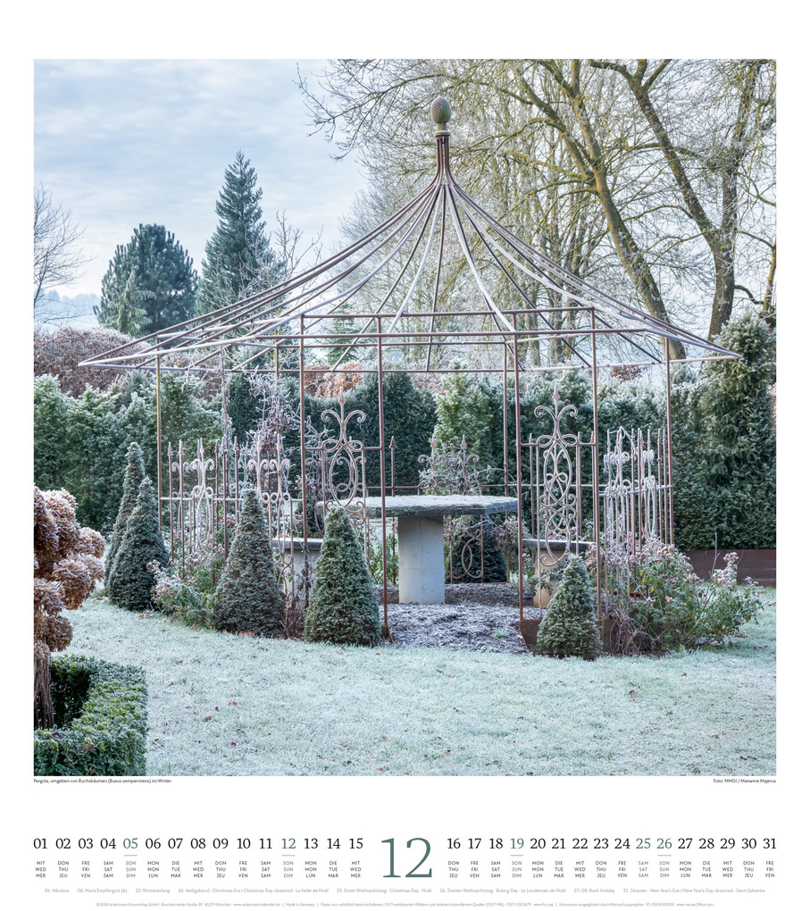 Weitere Ansicht: Paradiesische Gärten Kalender 2027 | Ackermann Kunstverlag GmbH