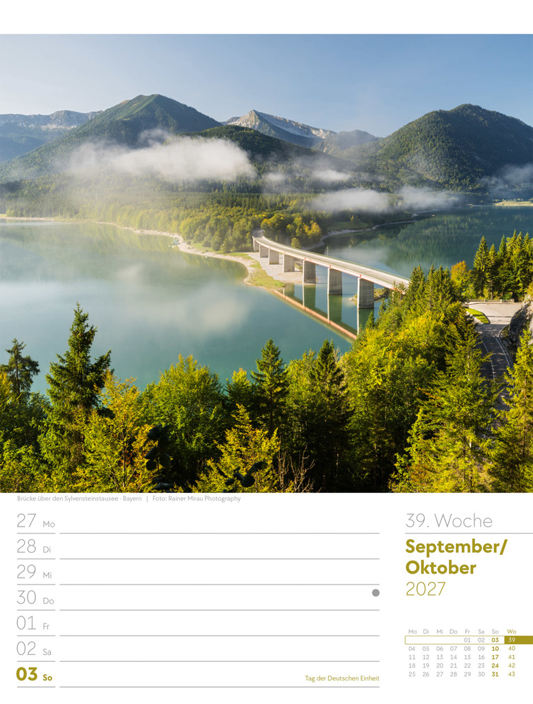 Weitere Ansicht: Malerisches Deutschland Wochenplaner Kalender 2027 | Ackermann Kunstverlag GmbH
