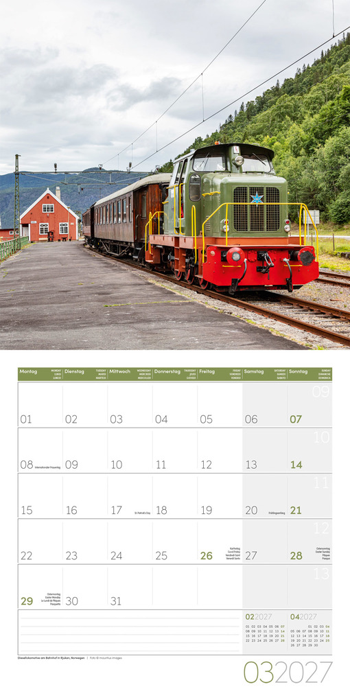 Weitere Ansicht: Lokomotiven Kalender 2027 - 30x30 - Art12 | Ackermann Kunstverlag GmbH