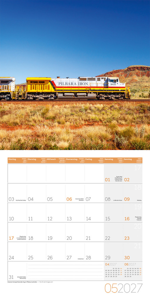 Weitere Ansicht: Lokomotiven Kalender 2027 - 30x30 - Art12 | Ackermann Kunstverlag GmbH