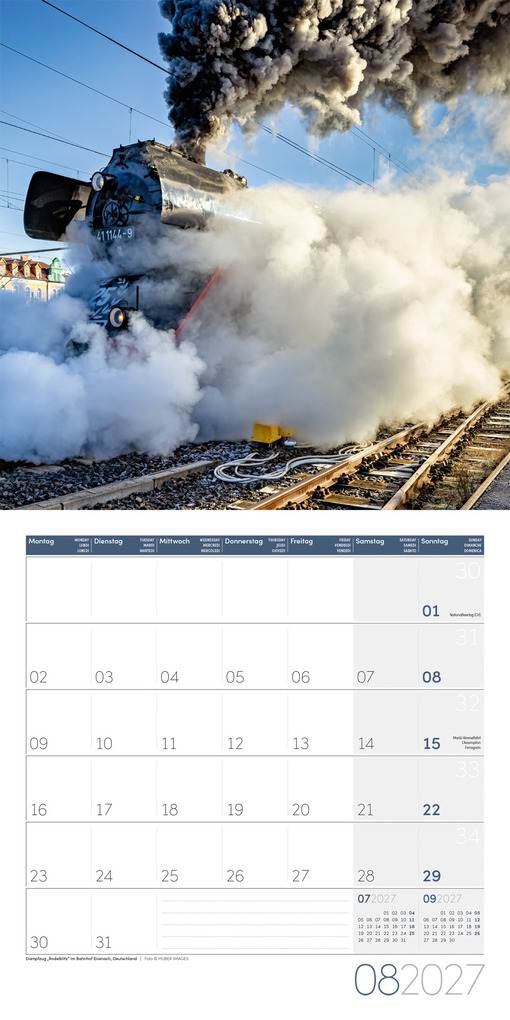 Weitere Ansicht: Lokomotiven Kalender 2027 - 30x30 - Art12 | Ackermann Kunstverlag GmbH