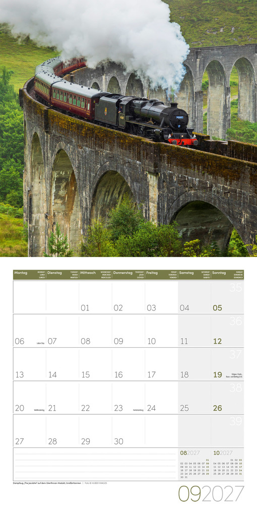 Weitere Ansicht: Lokomotiven Kalender 2027 - 30x30 - Art12 | Ackermann Kunstverlag GmbH