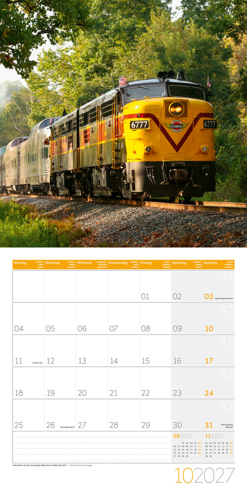 Weitere Ansicht: Lokomotiven Kalender 2027 - 30x30 - Art12 | Ackermann Kunstverlag GmbH