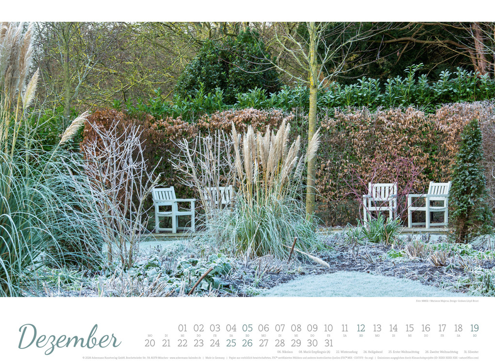 Weitere Ansicht: Zauberhafte Landgärten Kalender 2027 | Ackermann Kunstverlag GmbH