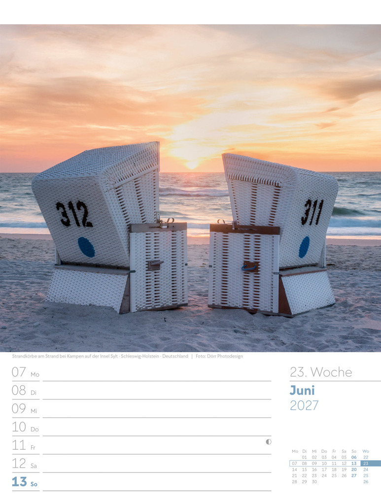 Weitere Ansicht: Am Meer Wochenplaner Kalender 2027 | Ackermann Kunstverlag GmbH