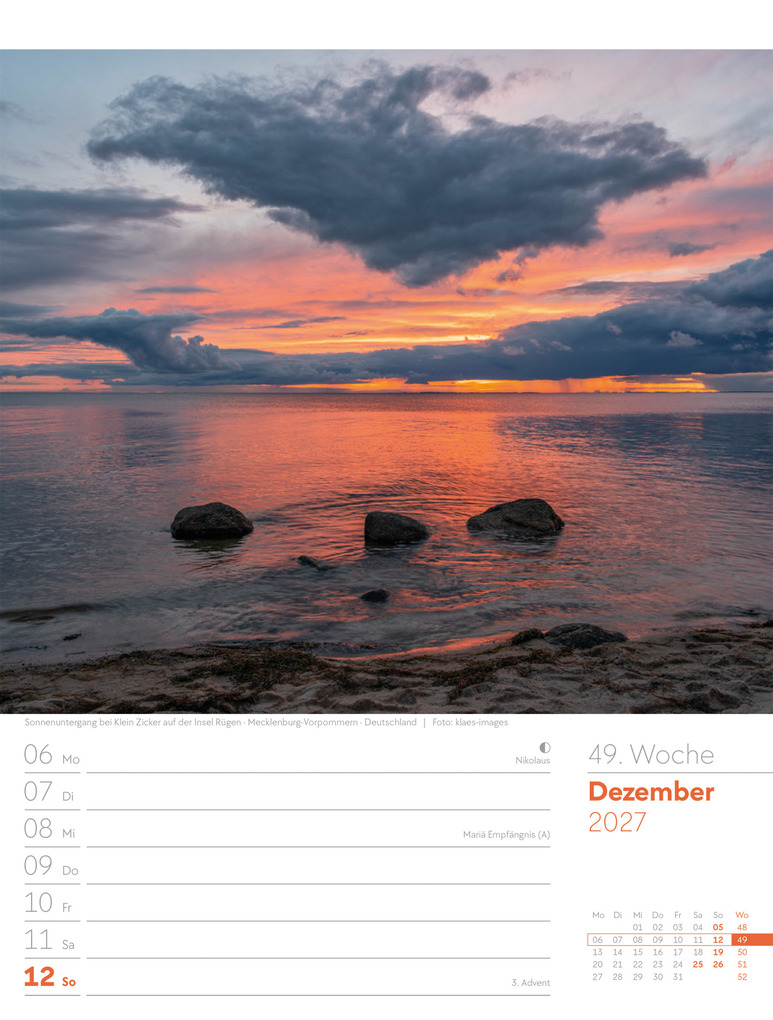 Weitere Ansicht: Am Meer Wochenplaner Kalender 2027 | Ackermann Kunstverlag GmbH