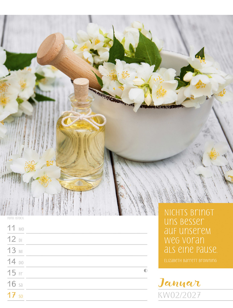 Weitere Ansicht: Augenblicke der Achtsamkeit Wochenplaner Kalender 2027 | Ackermann Kunstverlag GmbH