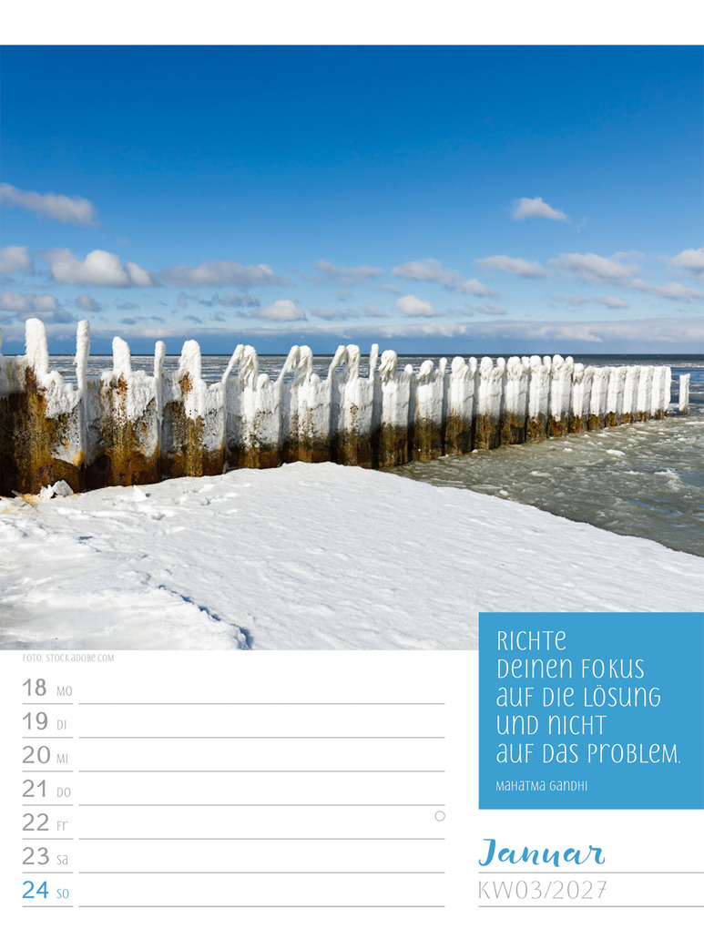 Weitere Ansicht: Augenblicke der Achtsamkeit Wochenplaner Kalender 2027 | Ackermann Kunstverlag GmbH