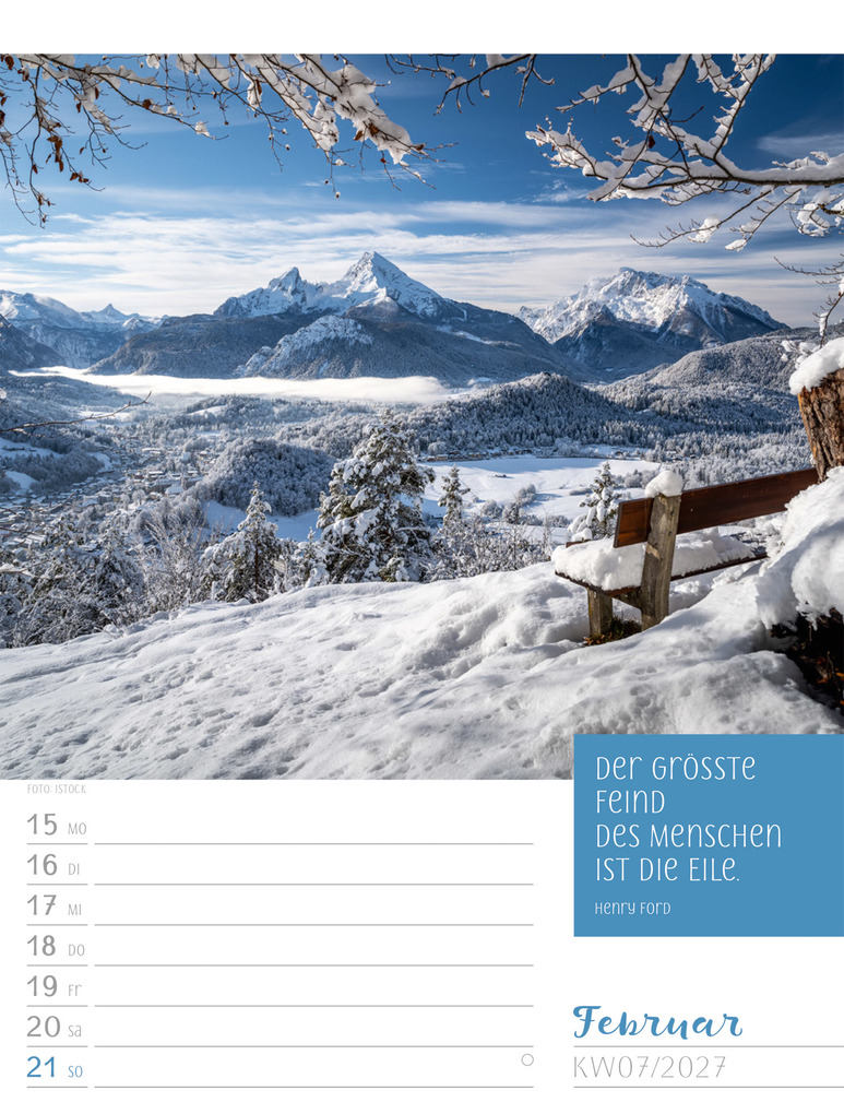 Weitere Ansicht: Augenblicke der Achtsamkeit Wochenplaner Kalender 2027 | Ackermann Kunstverlag GmbH