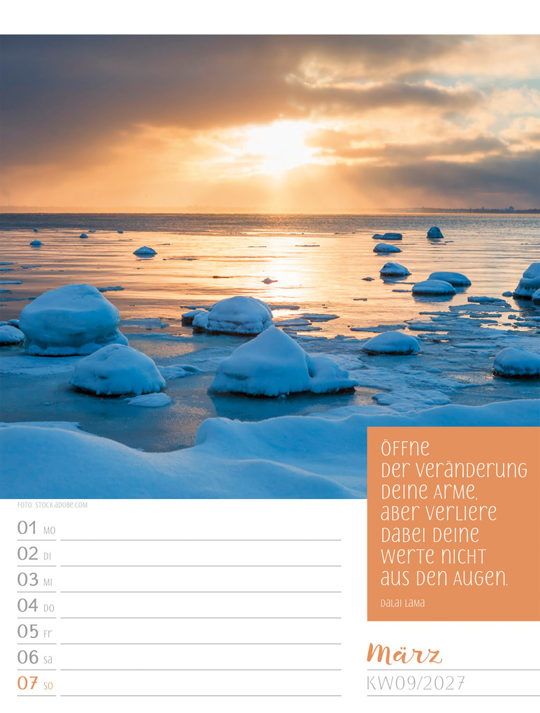 Weitere Ansicht: Augenblicke der Achtsamkeit Wochenplaner Kalender 2027 | Ackermann Kunstverlag GmbH