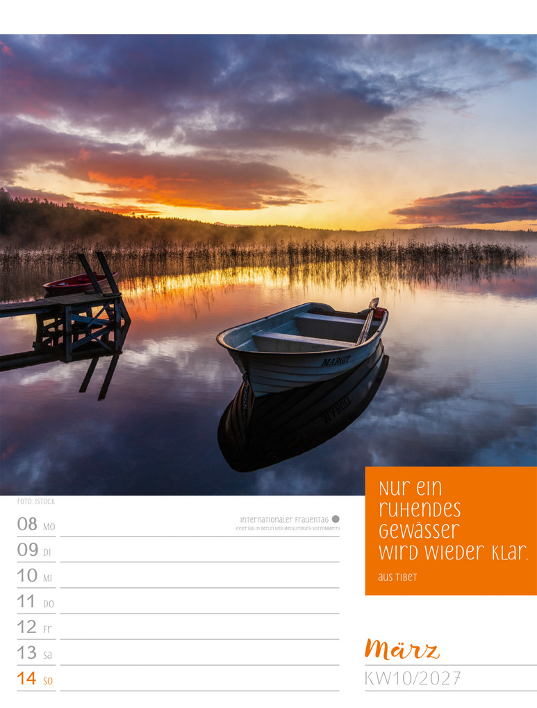 Weitere Ansicht: Augenblicke der Achtsamkeit Wochenplaner Kalender 2027 | Ackermann Kunstverlag GmbH